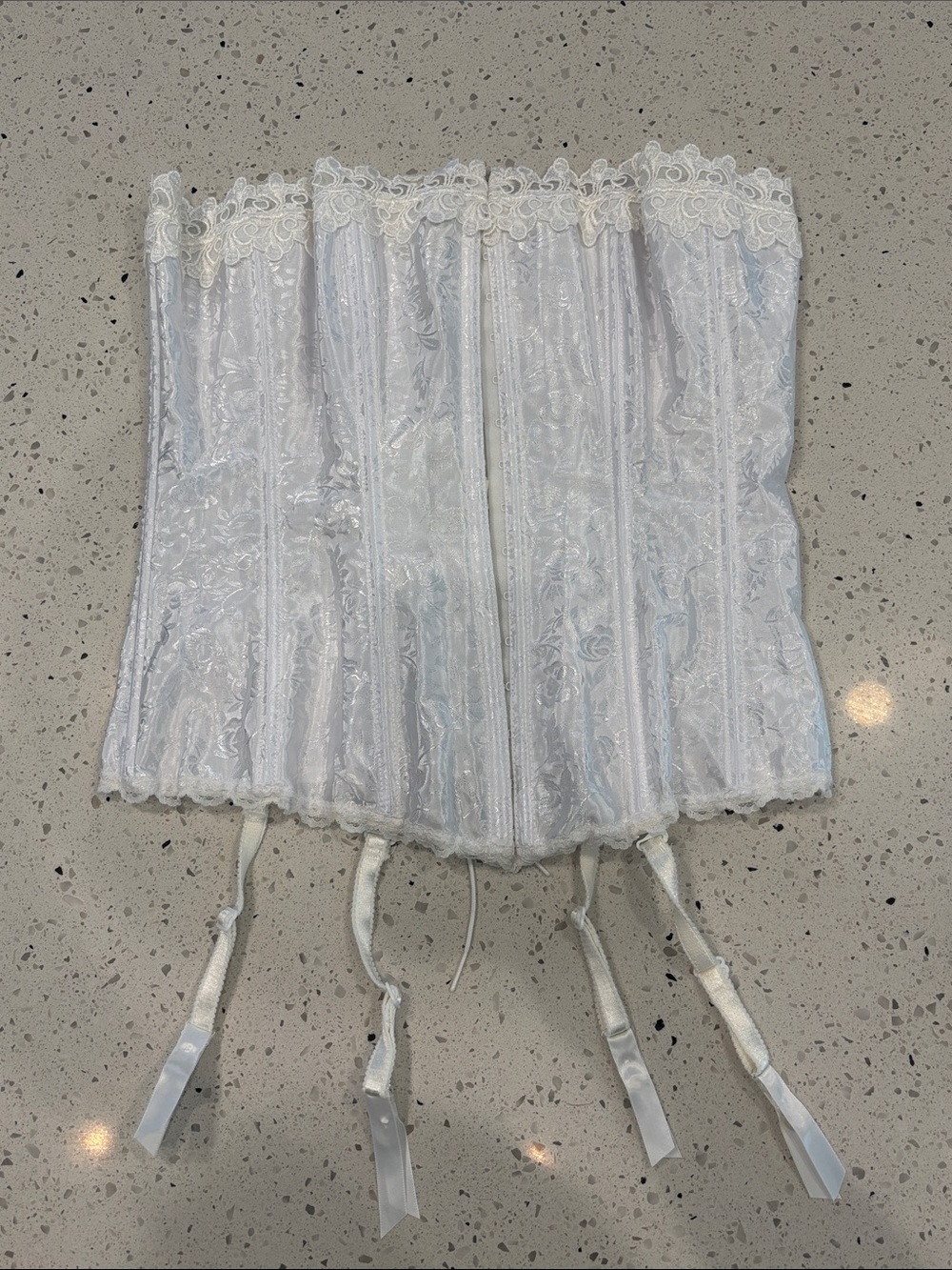 Frederick’s of Hollywood Vintage Bridal Lace-up Corset Bustier NWOT Size 36